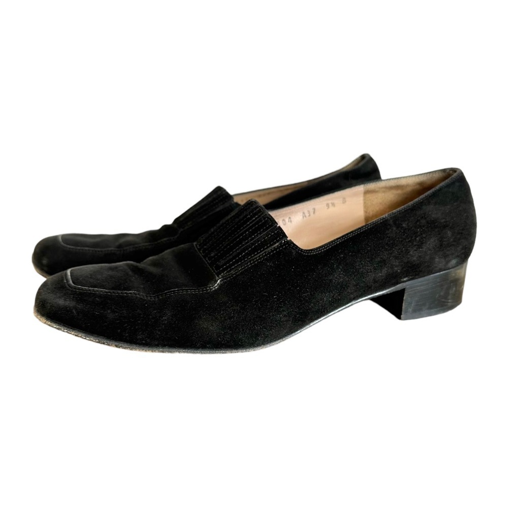 Salvatore Ferragamo Black Suede Loafers Size 9.5 - Picture 2 of 11